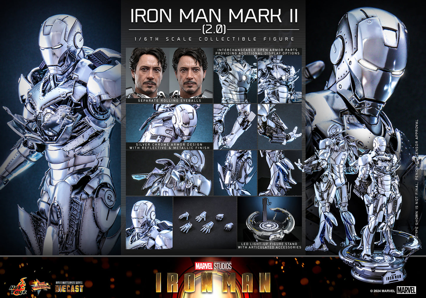 Marvel Hot Toys 1/6 Scale  Iron Man Mark II (2.0)