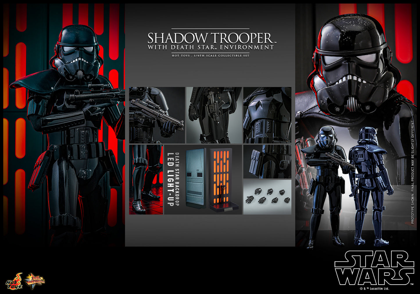 STAR WARS HOT TOYS 1/6 SCALE Shadow Trooper™ with Death Star Environment